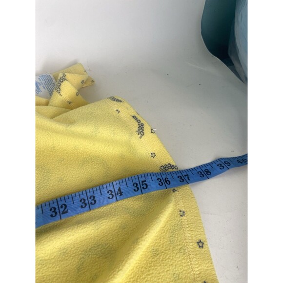 Vintage Coming Home Baby Blanket Yellow Blue Moon Stars Fleece USA Made - Picture 6 of 6